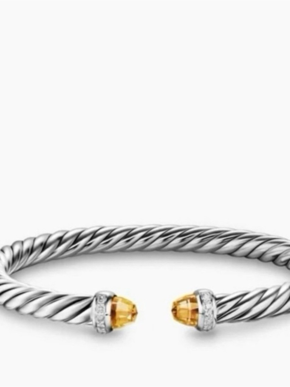 David Yurman Flex Bracelet citrine Diamonds 6MM Medium - Picture 8 of 9